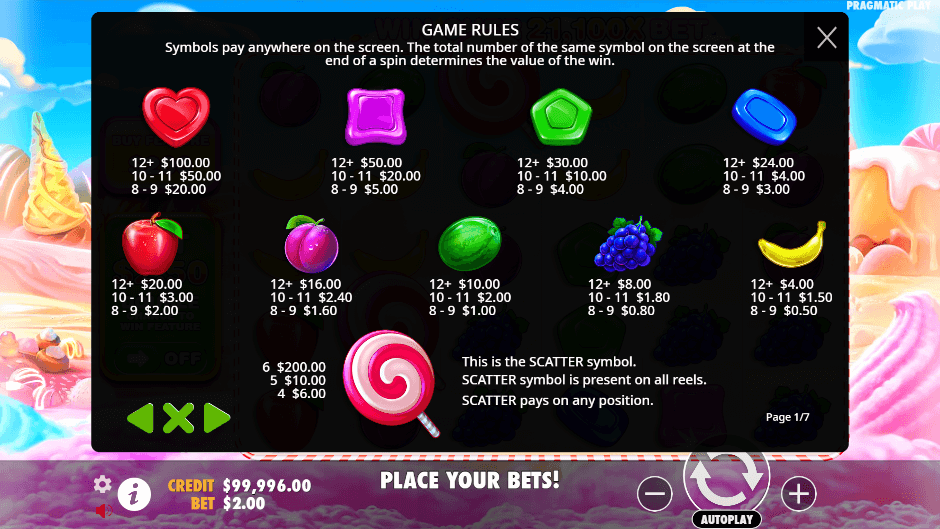 sweet bonanza slot demo